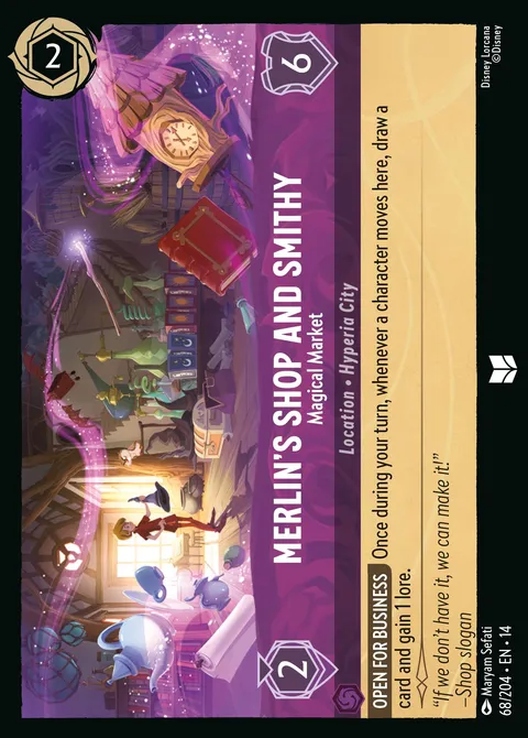 Merlin's Shop and Smithy — Magical Market Disney Lorcana card