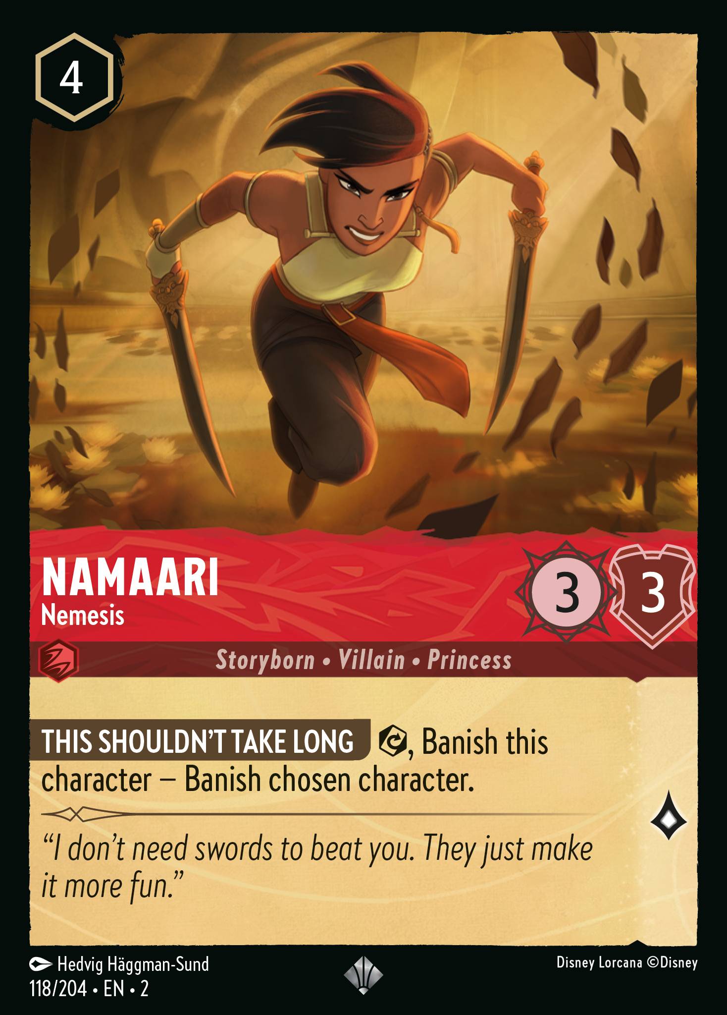 Namaari — Nemesis Disney Lorcana card