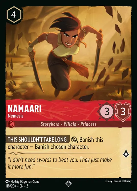 Namaari — Nemesis Disney Lorcana card