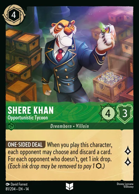Shere Khan — Opportunistic Tycoon Disney Lorcana card