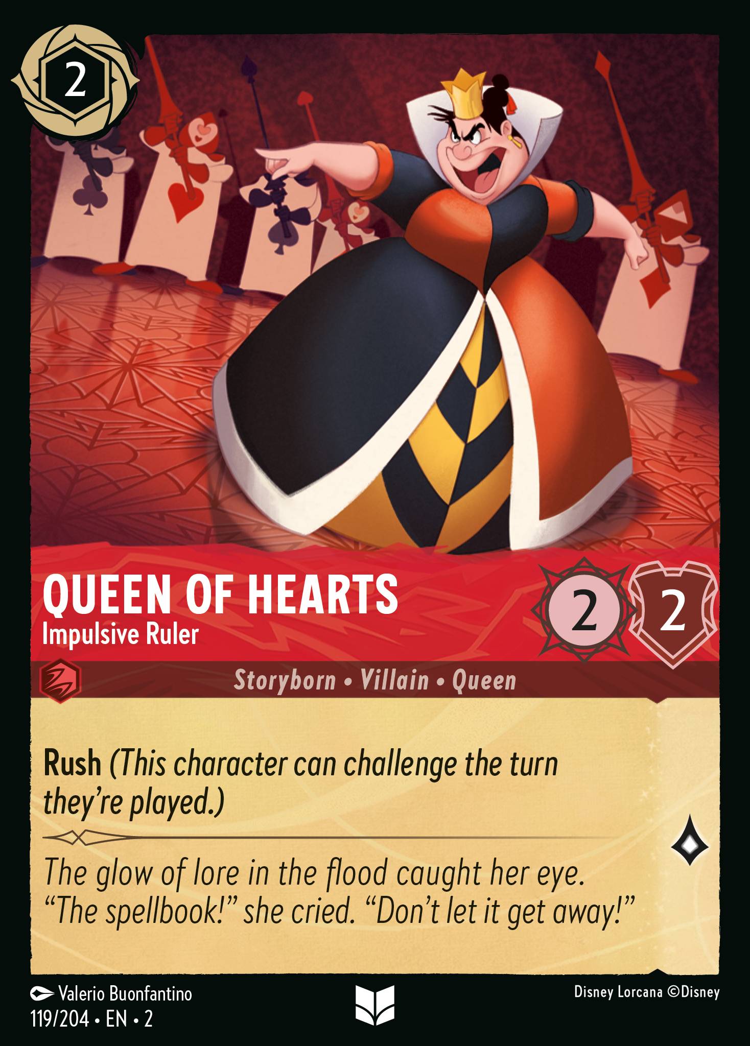 Queen of Hearts — Impulsive Ruler Disney Lorcana card