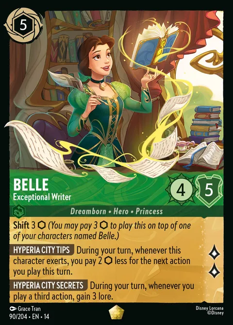 Belle — Exceptional Writer Disney Lorcana card