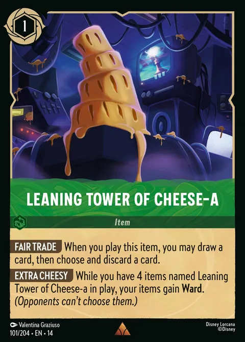 Leaning Tower of Cheese-a Disney Lorcana card
