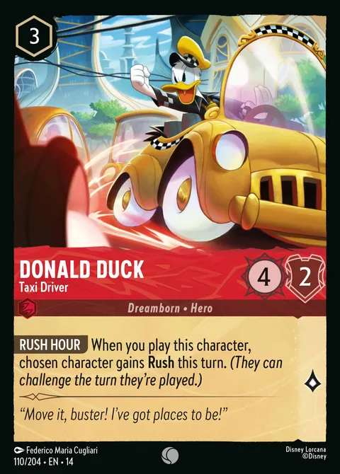 Donald Duck — Taxi Driver Disney Lorcana card