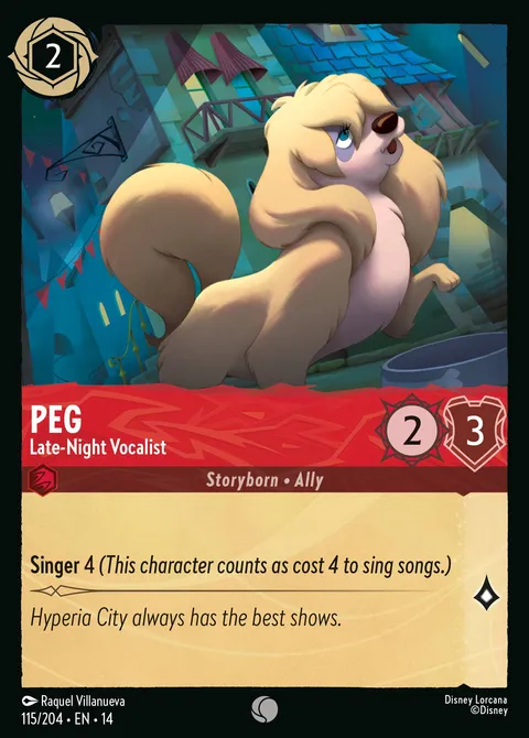 Peg — Late-Night Vocalist Disney Lorcana card