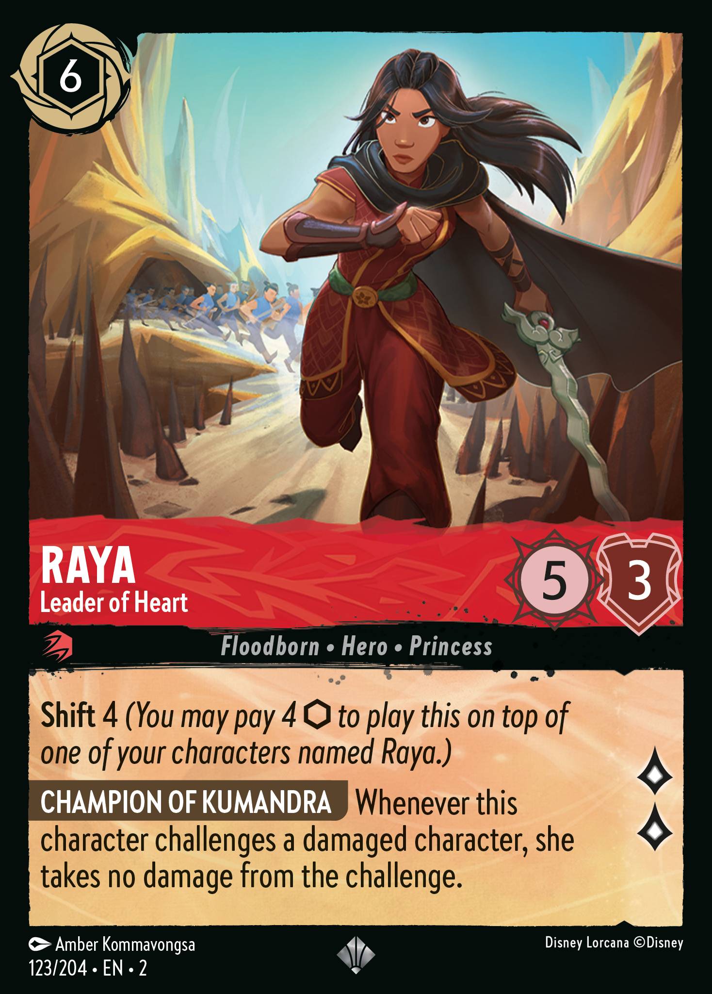 Raya — Leader of Heart Disney Lorcana card