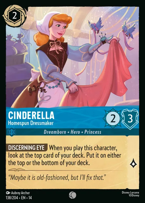 Cinderella — Homespun Dressmaker Disney Lorcana card