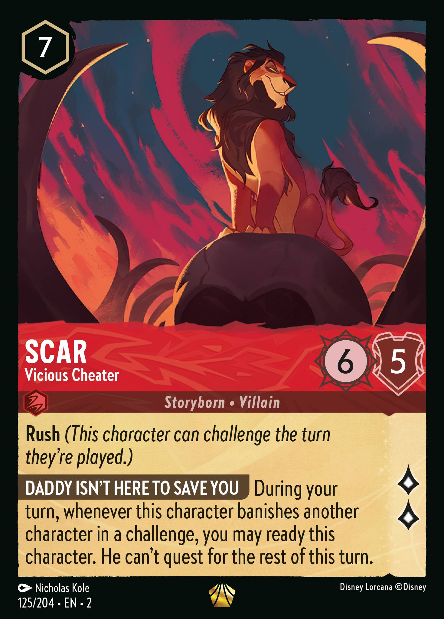 Scar — Vicious Cheater Disney Lorcana card