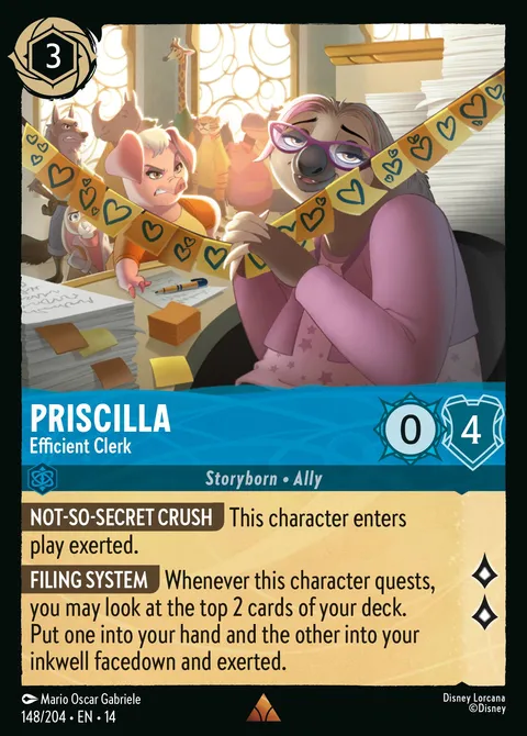 Priscilla — Efficient Clerk Disney Lorcana card