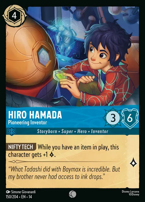 Hiro Hamada — Pioneering Inventor Disney Lorcana card