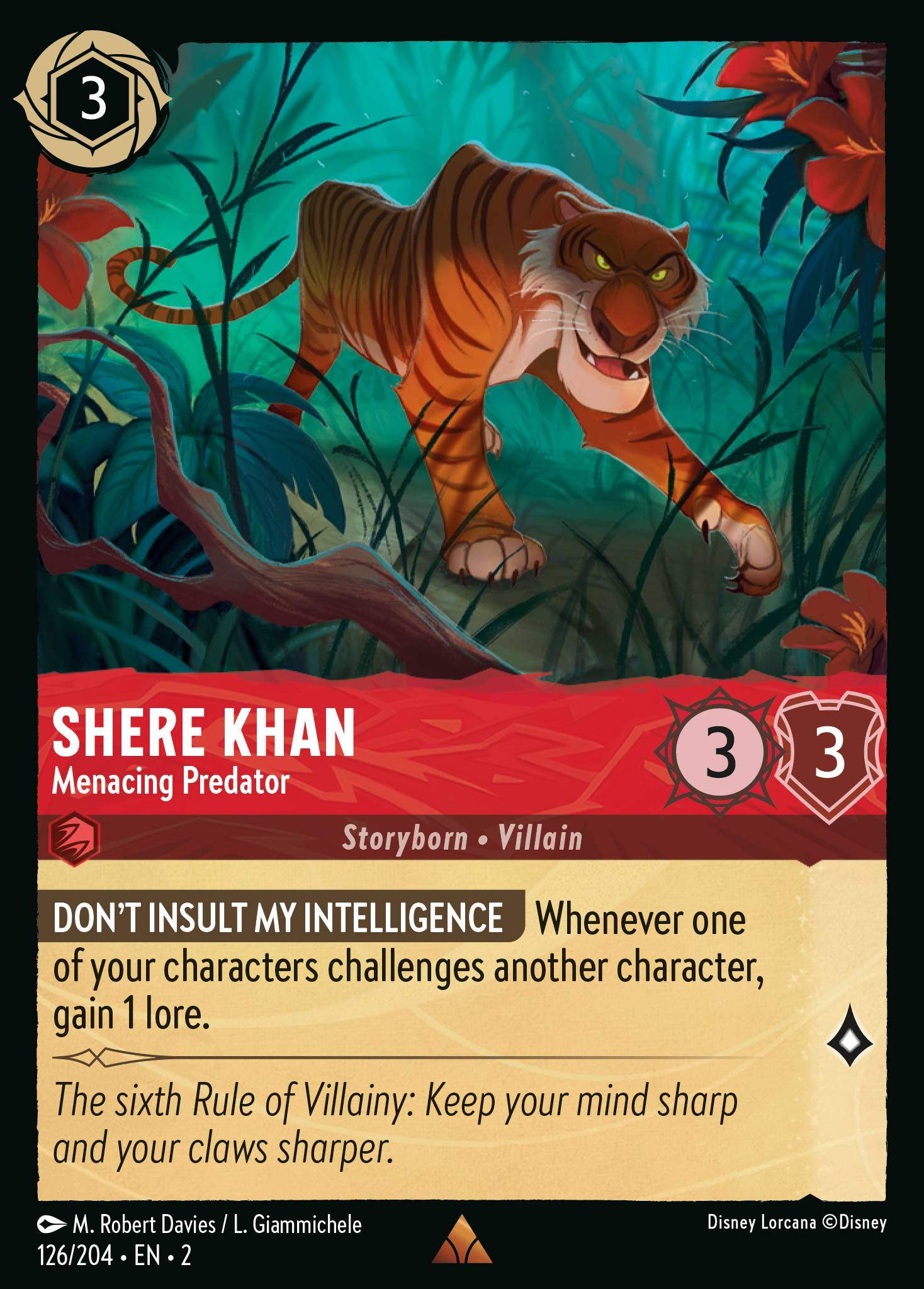 Shere Khan — Menacing Predator Disney Lorcana card