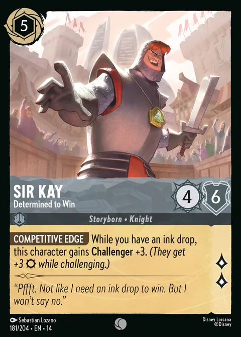 Sir Kay — Determined to Win Disney Lorcana card