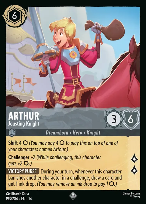 Arthur — Jousting Knight Disney Lorcana card