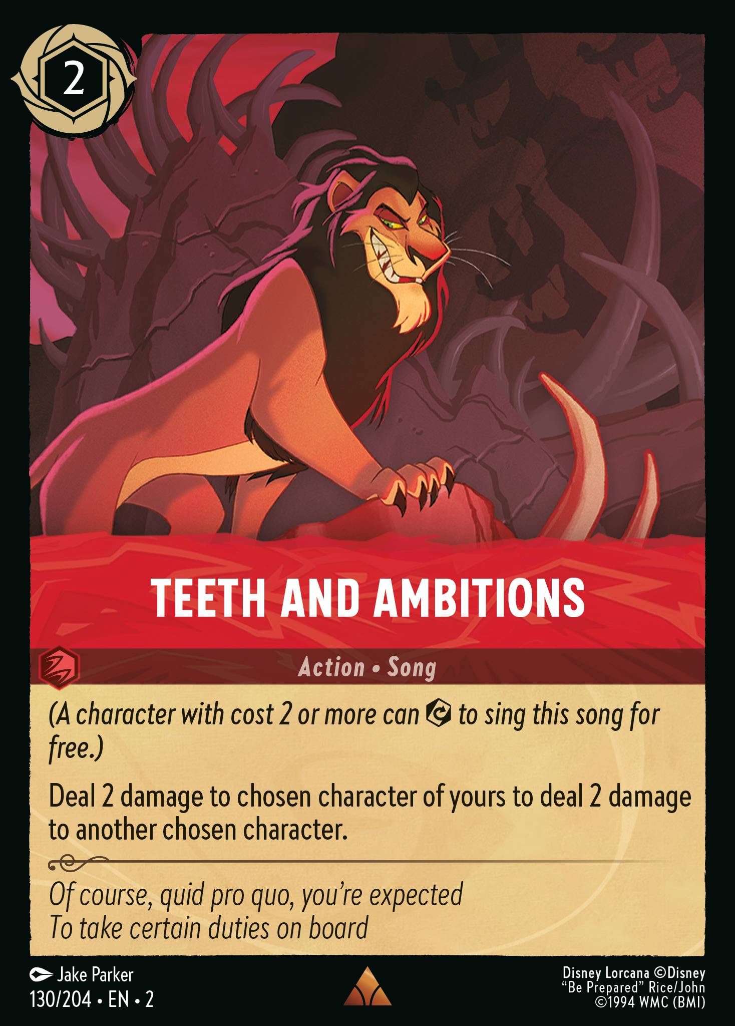 Teeth and Ambitions Disney Lorcana card