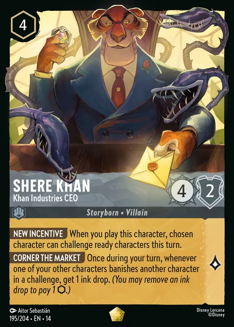 Shere Khan — Khan Industries CEO Disney Lorcana card