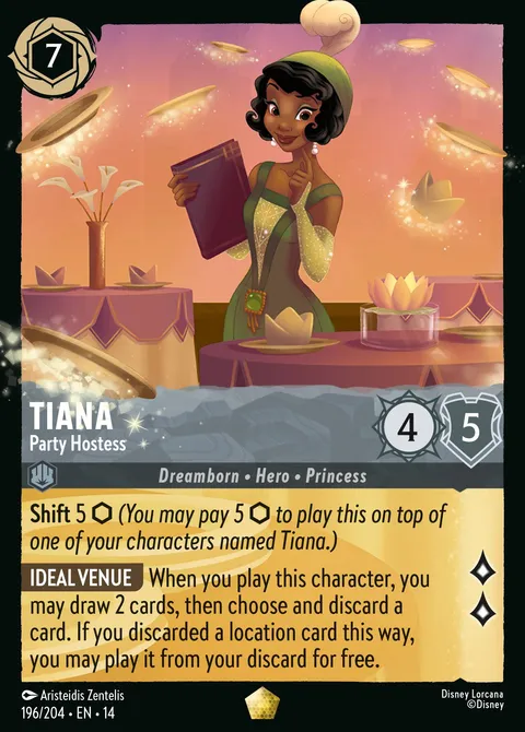 Tiana — Party Hostess Disney Lorcana card