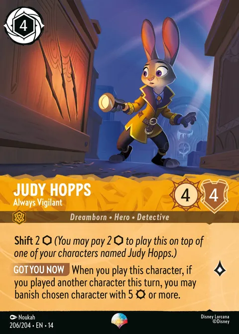 Judy Hopps — Always Vigilant Disney Lorcana card