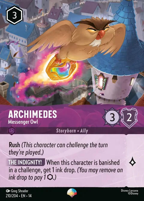 Archimedes — Messenger Owl Disney Lorcana card