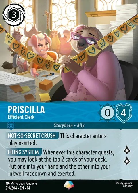 Priscilla — Efficient Clerk Disney Lorcana card