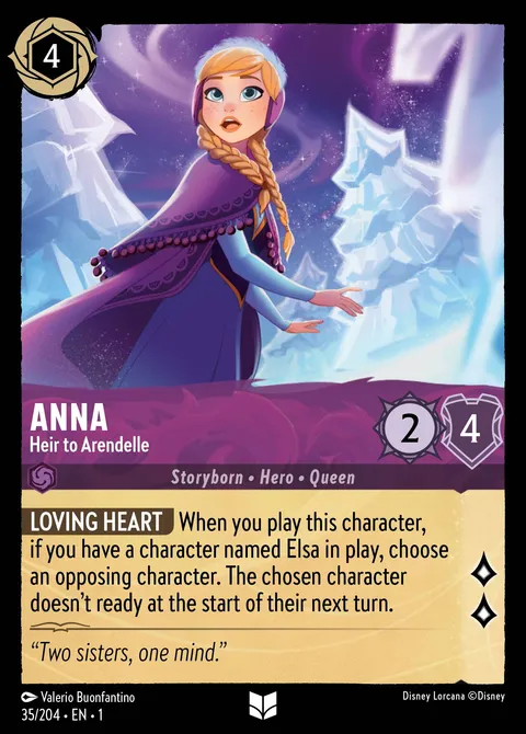 Anna — Heir to Arendelle Disney Lorcana card