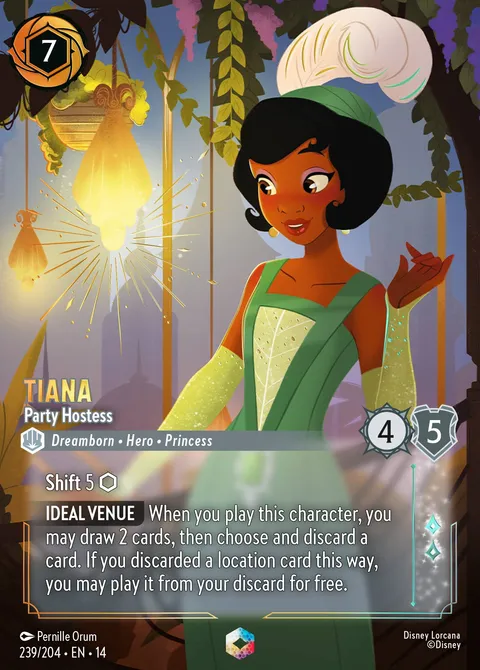 Tiana — Party Hostess Disney Lorcana card