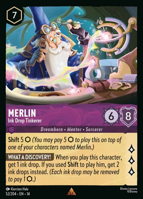Merlin — Ink Drop Tinkerer Disney Lorcana card
