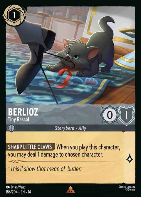 Berlioz — Tiny Rascal Disney Lorcana card