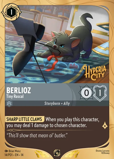Berlioz — Tiny Rascal Disney Lorcana card