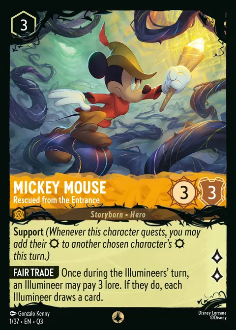 Mickey Mouse — Rescued from the Entrance Disney Lorcana card