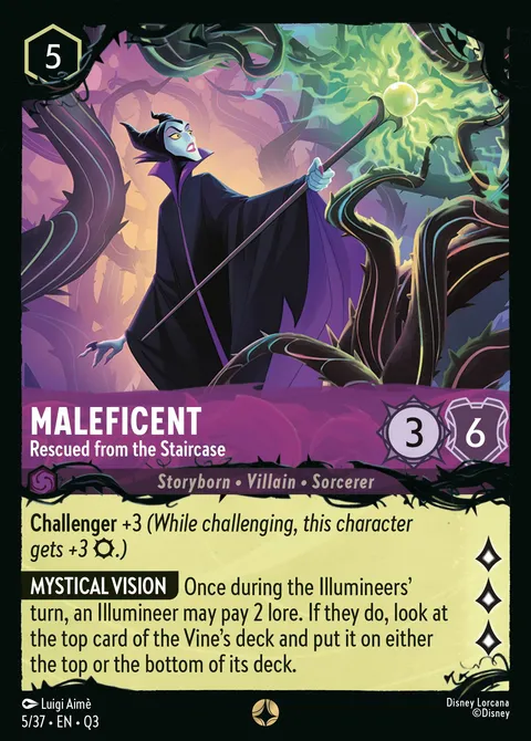 Maleficent — Rescued from the Staircase Disney Lorcana card