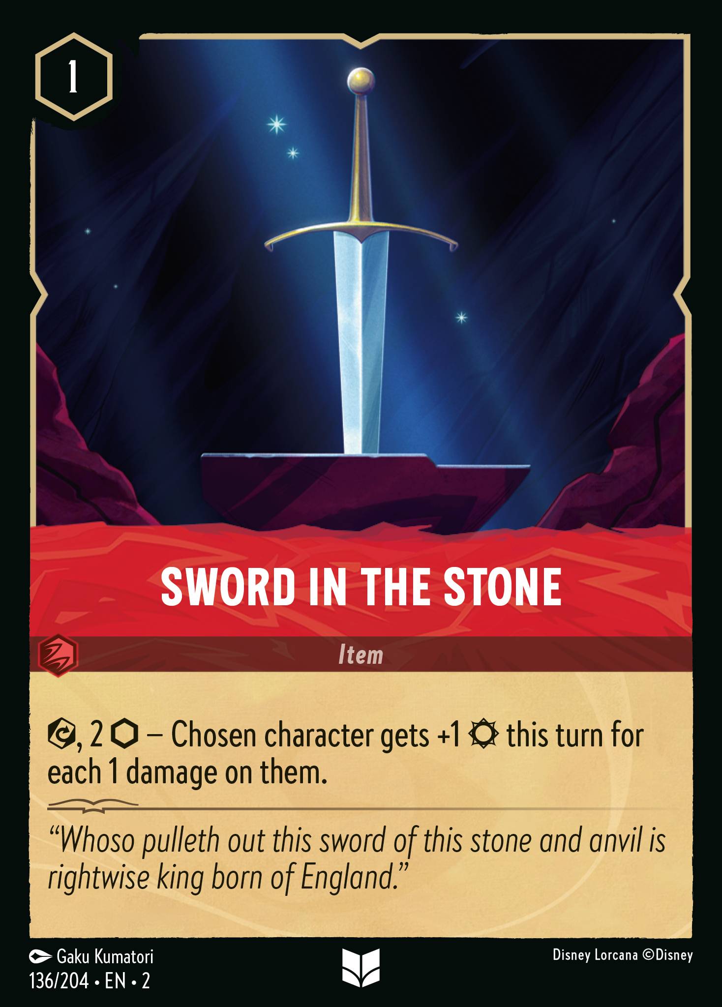 Sword in the Stone Disney Lorcana card