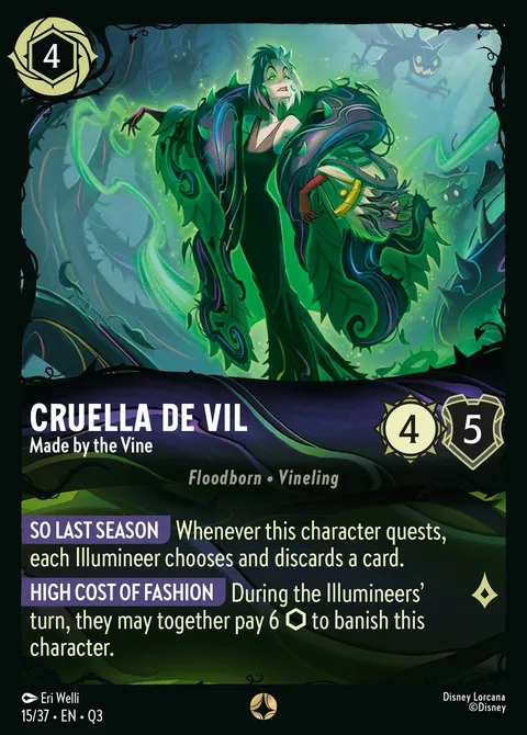 Cruella De Vil — Made by the Vine Disney Lorcana card