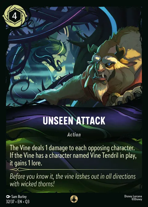 Unseen Attack Disney Lorcana card