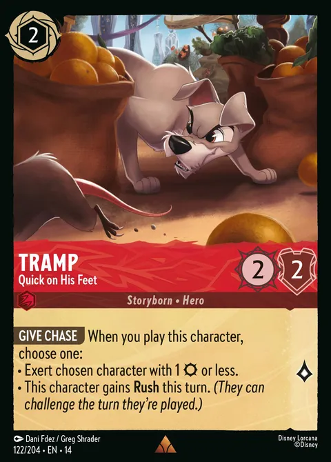 Tramp — Quick on His Feet Disney Lorcana card
