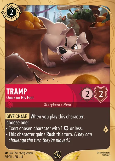 Tramp — Quick on His Feet Disney Lorcana card
