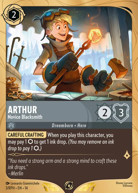 Arthur — Novice Blacksmith Disney Lorcana card