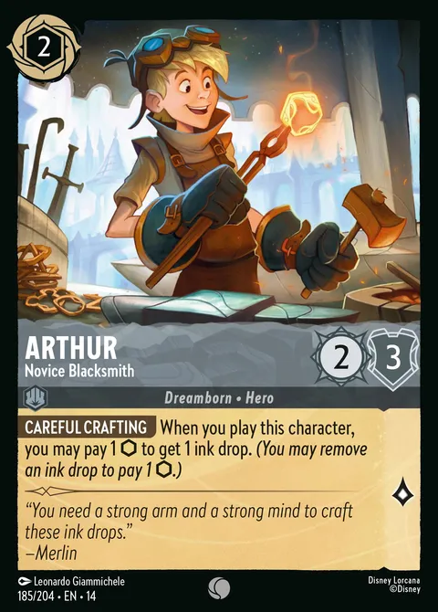 Arthur — Novice Blacksmith Disney Lorcana card