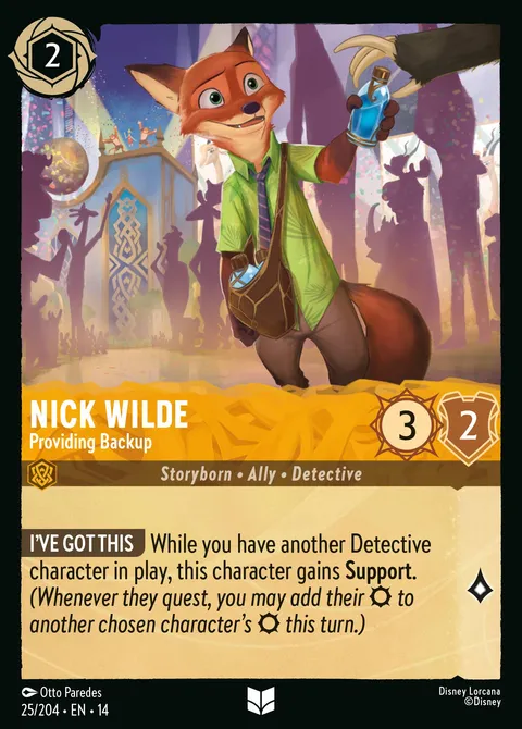 Nick Wilde — Providing Backup Disney Lorcana card