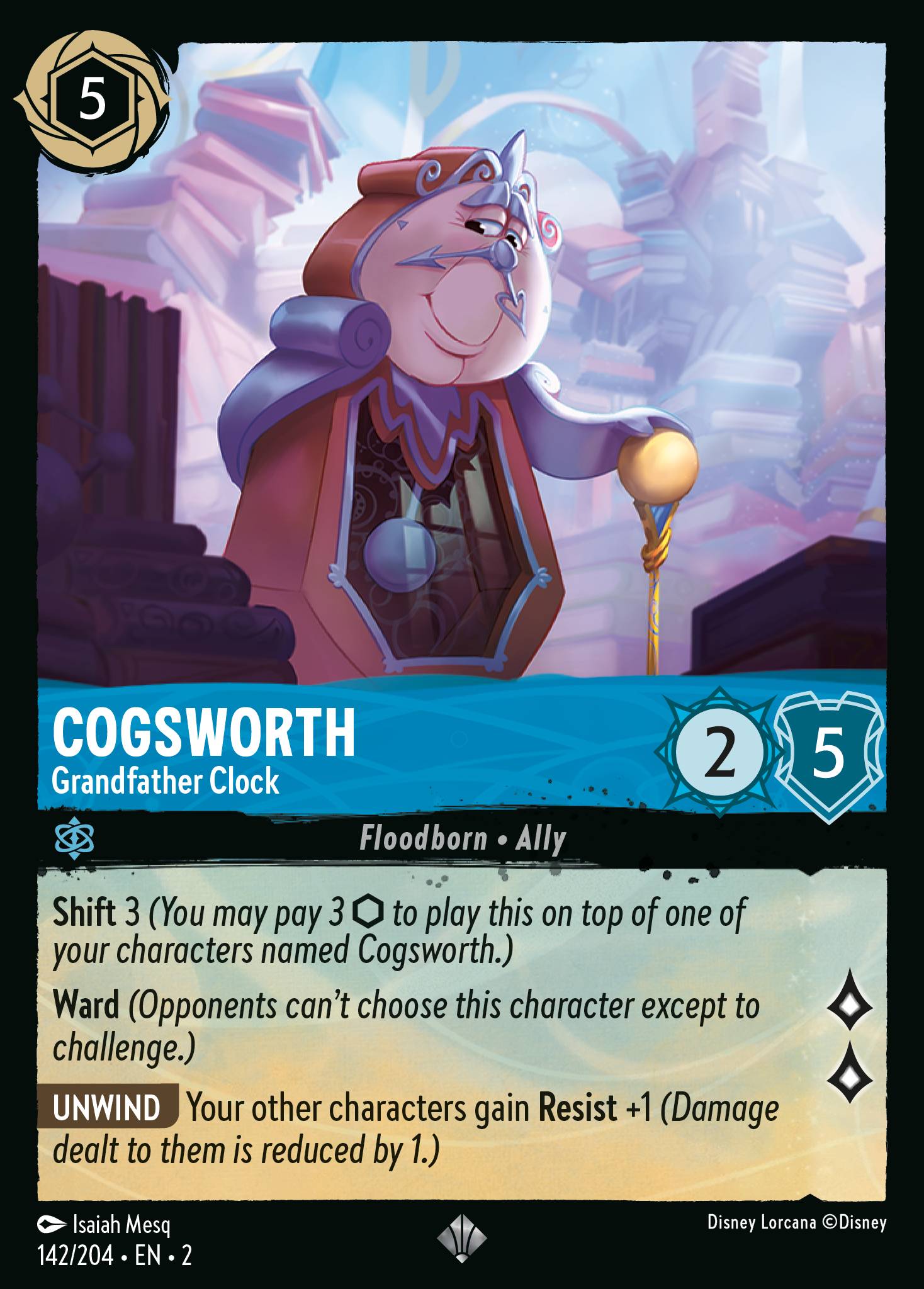 Cogsworth — Grandfather Clock Disney Lorcana card