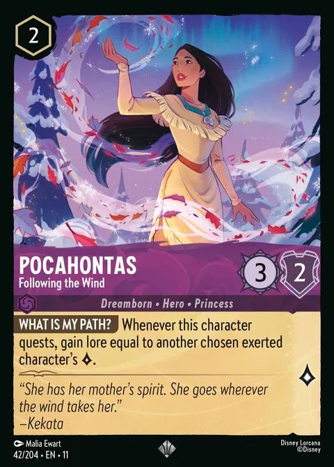 Pocahontas — Following the Wind Disney Lorcana card