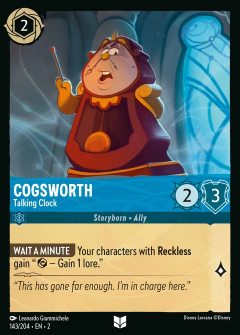 Cogsworth — Talking Clock Disney Lorcana card