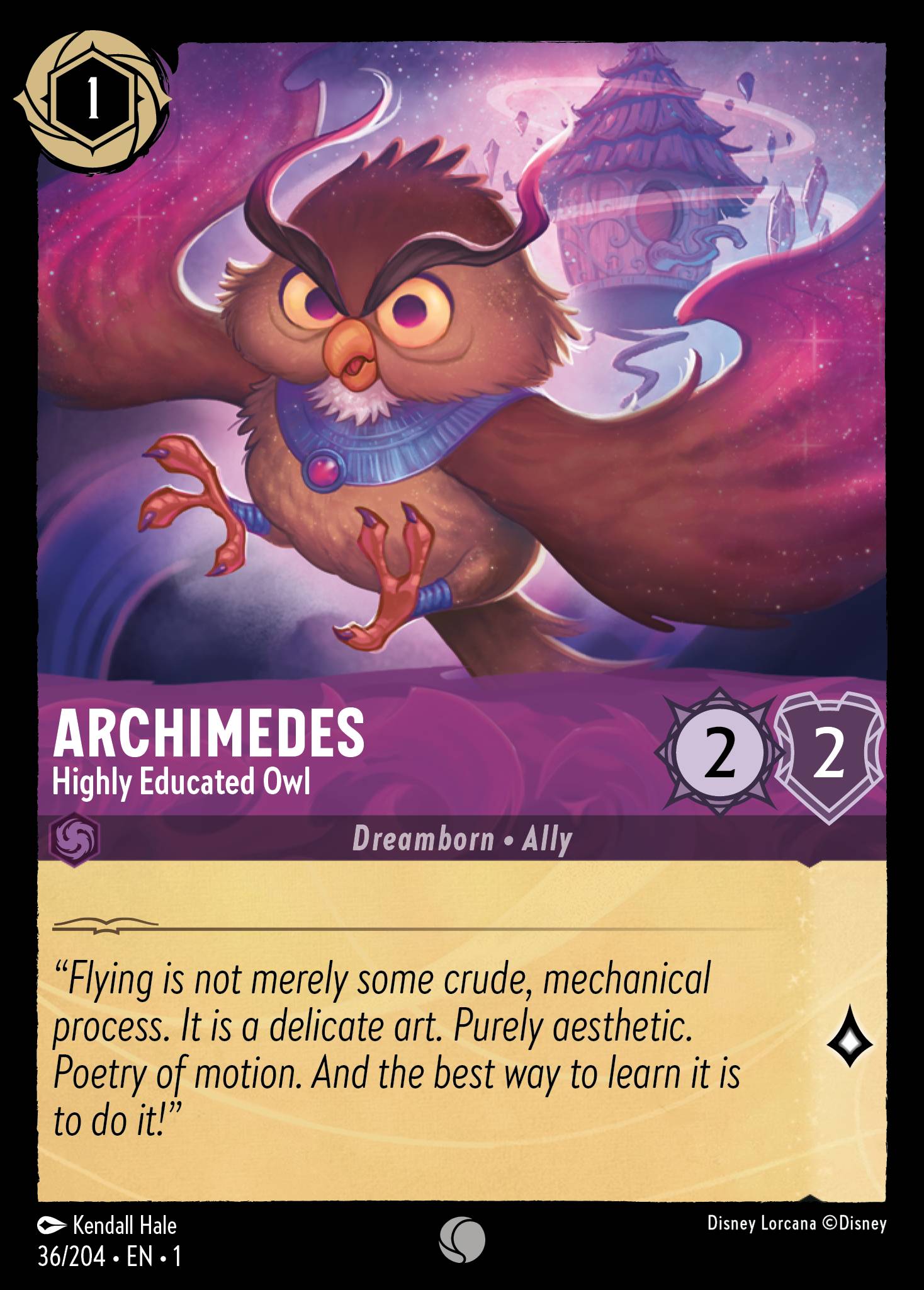 Archimedes — Highly Educated Owl Disney Lorcana card