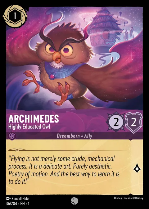 Archimedes — Highly Educated Owl Disney Lorcana card