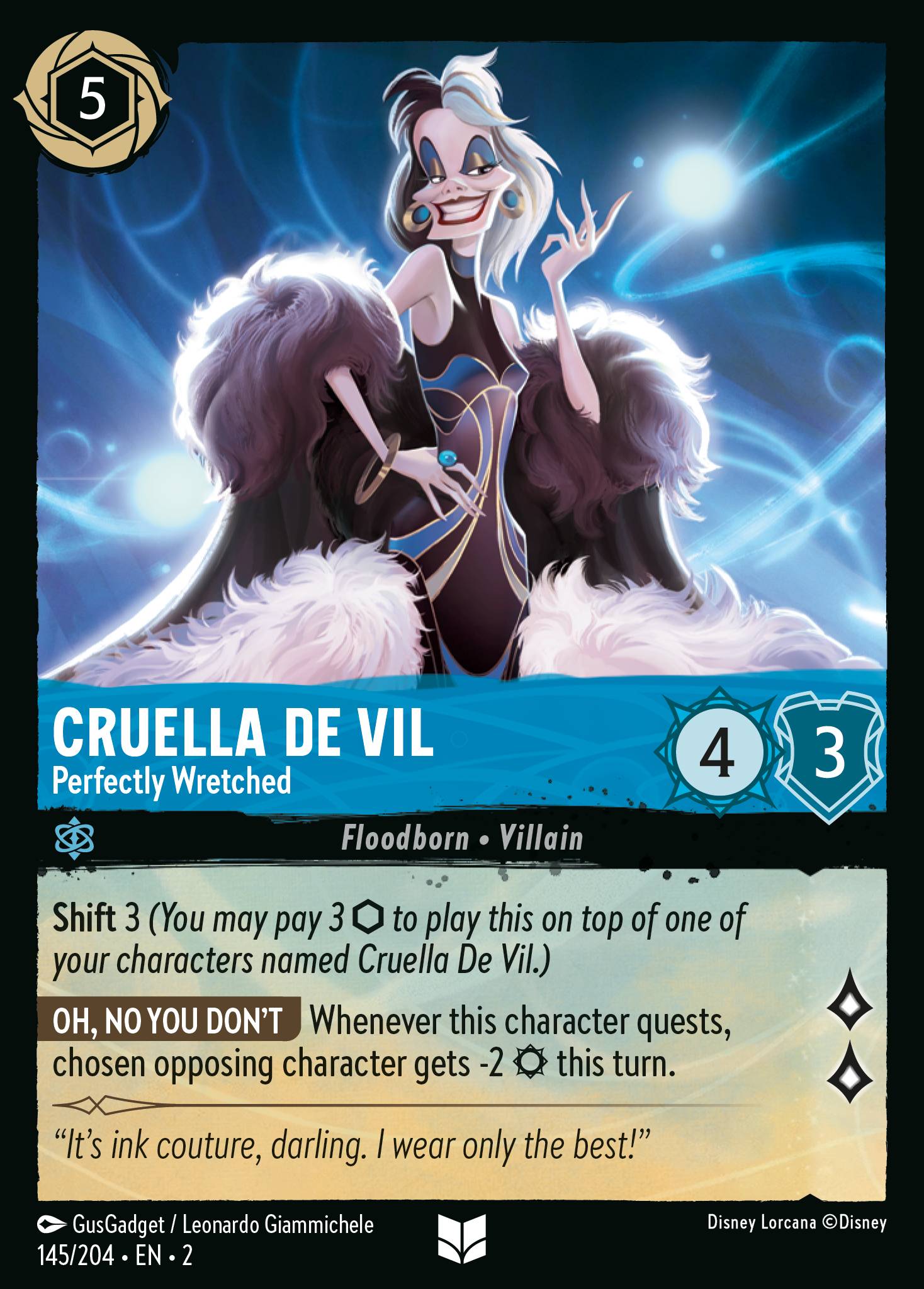 Cruella De Vil — Perfectly Wretched Disney Lorcana card