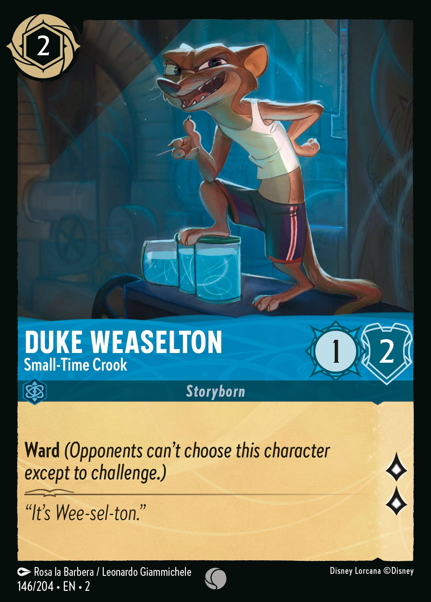 Duke Weaselton — Small-Time Crook Disney Lorcana card