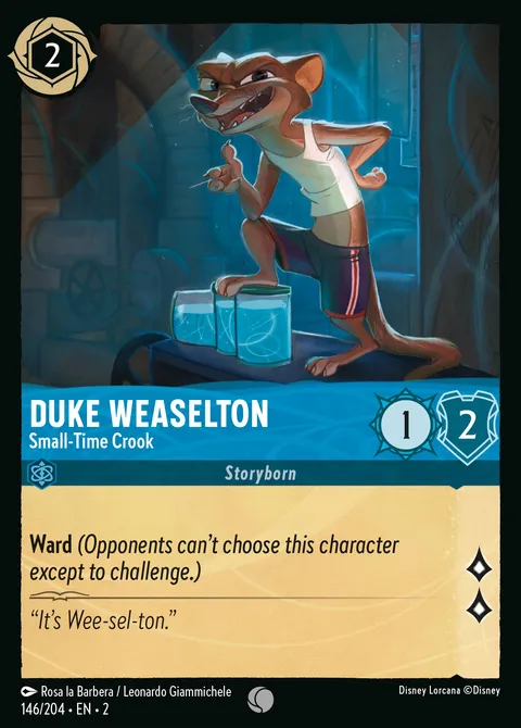 Duke Weaselton — Small-Time Crook Disney Lorcana card