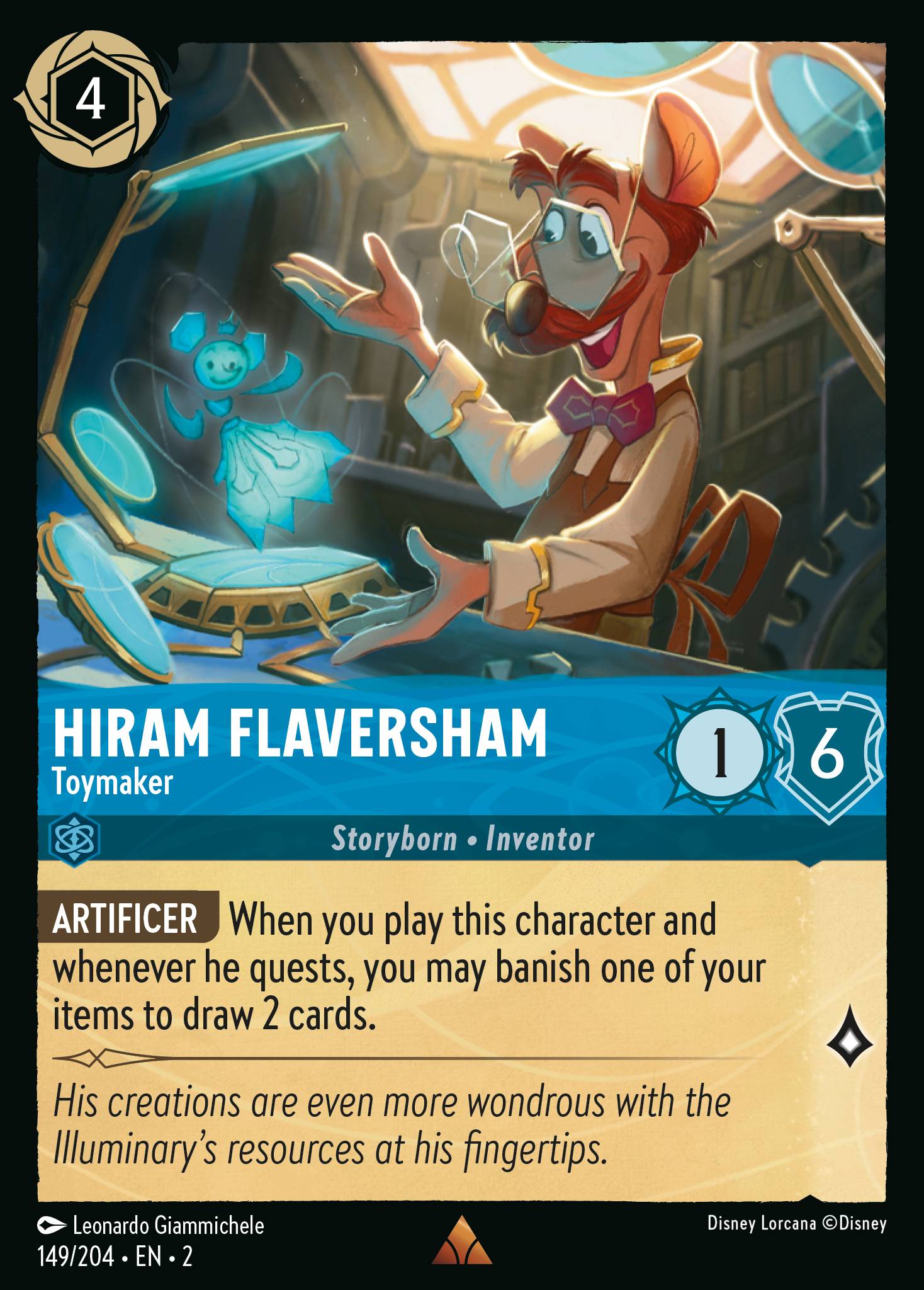 Hiram Flaversham — Toymaker Disney Lorcana card