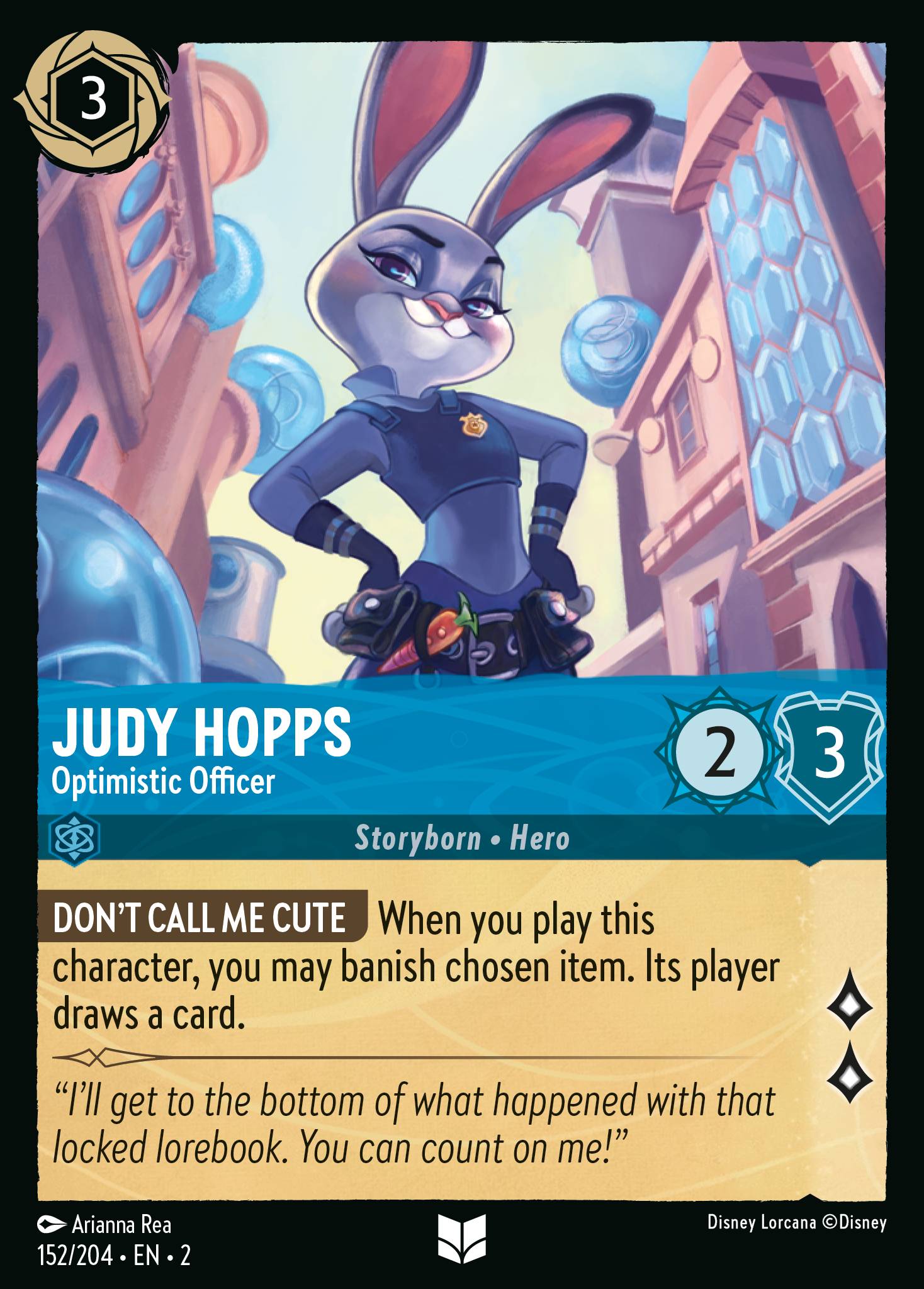 Judy Hopps — Optimistic Officer Disney Lorcana card