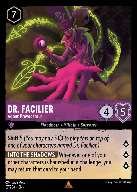 Dr. Facilier — Agent Provocateur Disney Lorcana card