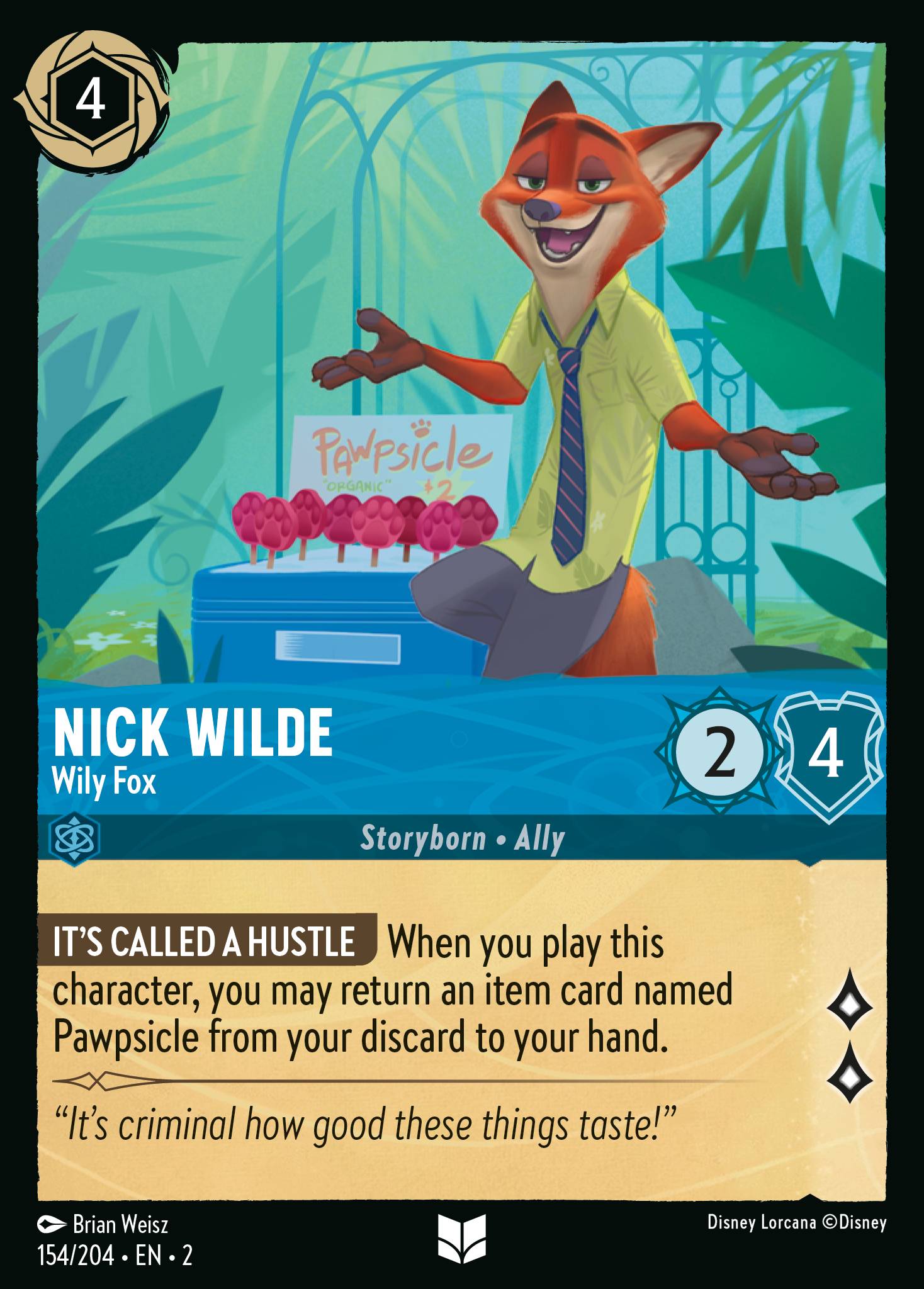 Nick Wilde — Wily Fox Disney Lorcana card